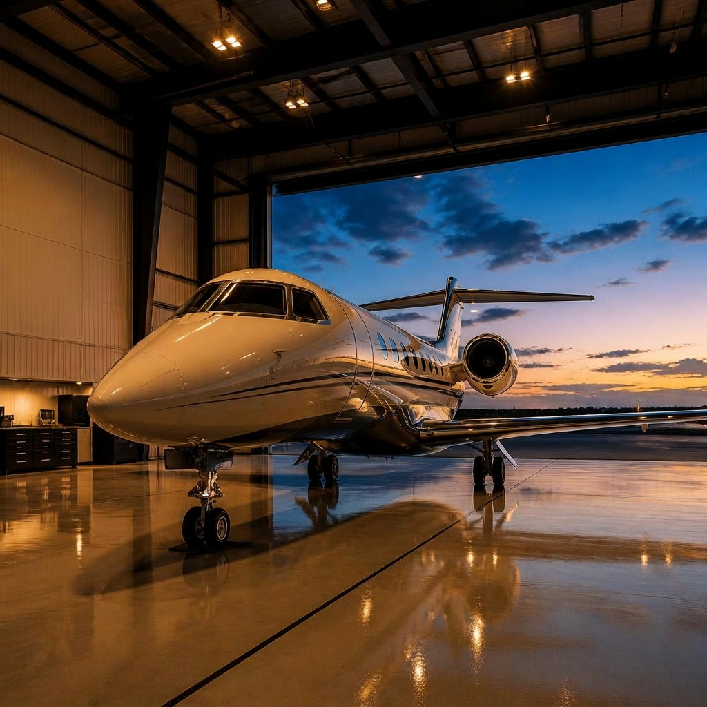 Detailing a Private Jet at the Hangar